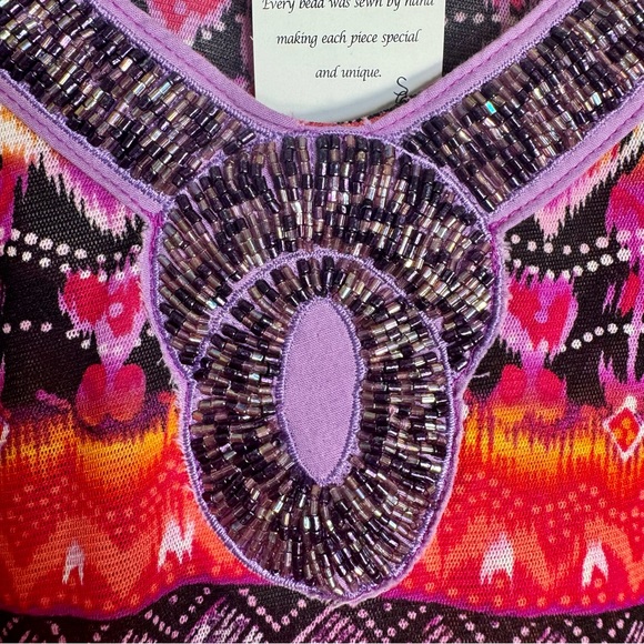 NWT. Susan Graver poncho style Top size 3X. Poncho Purple, red, orange colors. - Picture 7 of 12